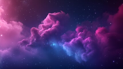 Naklejka premium Cosmic Nebula: A Symphony of Purple and Blue