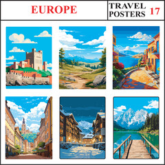 Europe Napoli Sierra De Guadarrama National Park Chania Travel Poster Wall Art Print Set Part 17