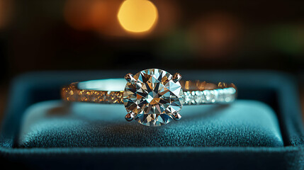 Brilliant Diamond Engagement Ring in Luxurious Box