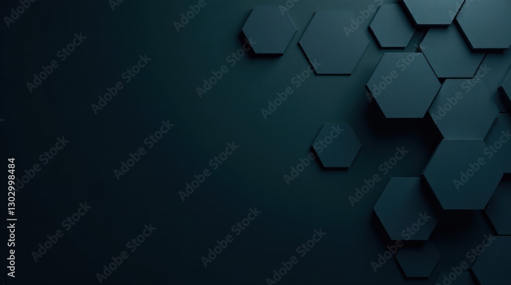 Poster Abstract Dark Teal Hexagon Pattern Background Design for Modern Presentations
