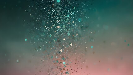 Bright turquoise fading to soft blush with scattered sparkling dots for a magical effect