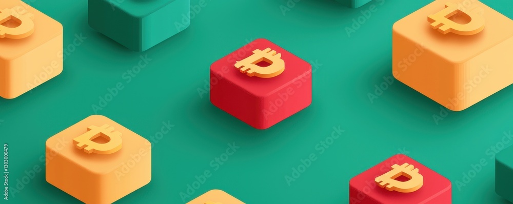 Poster a vibrant arrangement of colorful cubes featuring the letter 