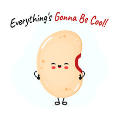 Happy Cartoon Kidney Bean Character. Playful Legume Illustration