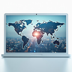 El mapa del mundo. El mapa del mundo se ve genial en el monitor.