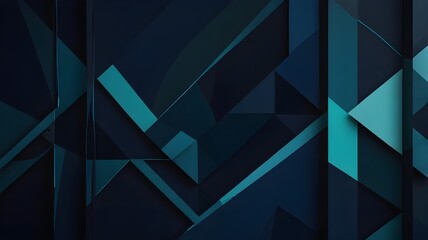 Obraz premium Deep navy blue with bright cyan and geometric shapes creating a digital-inspired design