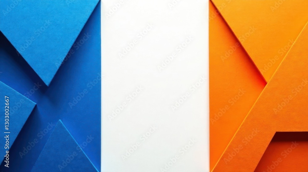 Poster Abstract Colorful Paper Design with Geometric Shapes and Blank Space for Text or Image