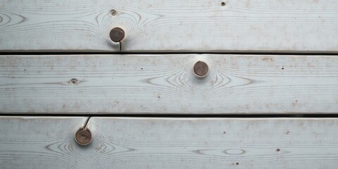 Naklejka premium Light Grey Weathered Wooden Planks Background Texture Showing Natural Grain and Knots