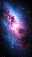 Fototapeta premium Vibrant Pink And Blue Nebula In Deep Space