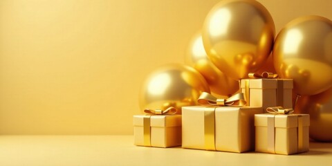 Golden Celebration  Luxurious Gifts and Balloons for a Special Occasion