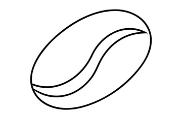Minimalist Coffee Bean Line Art Outline &ndash; Vector Illustration

