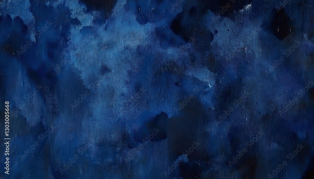 Poster deep blue textured abstract painting with cloudy patterns and subtle light accents for modern decor 
