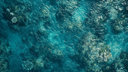 Obraz premium Aerial View of Vibrant Coral Reef Ocean