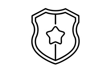 "Line Art Police Badge Icon for Security and Law Enforcement - SVG Vector Design"

