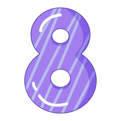 Vector illustration of the number eight in a colorful style