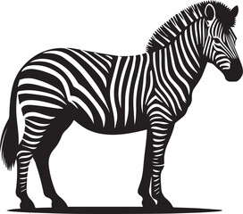 Fototapeta premium black zebra vector illustration, zebra vector, zebra silhouette logo vector, zebra vector black and white background full body