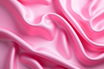 Obraz premium Soft pink silk fabric draping in elegant waves, textile, silk
