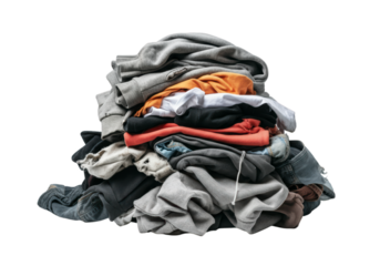 Old, torn, and dirty clothes pile revealing signs of extensive wear and neglect