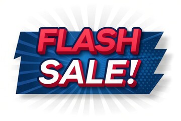 promotion sales labels, Bright and bold graphic announcing a flash sale event with striking text and colors.