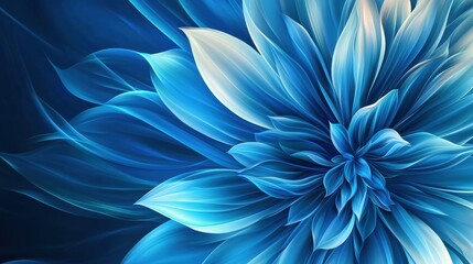 Obraz premium Abstract Floral Design with Vibrant Blue Petals and Soft Background for Textile or Wallpaper Decoration