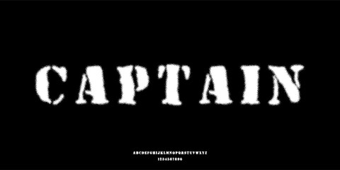 Font Army Textured Ink Grunge Military Stencil Uppercase Number 