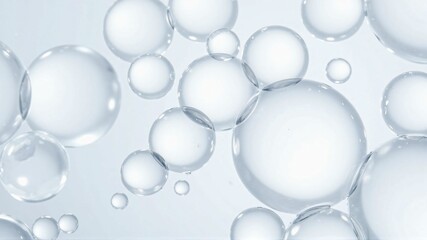 Fresh Water Droplets on a White Background, Creating a Minimalist and Clean Aesthetic for Wellness and Hydration Concepts