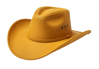 Classic Yellow Cowboy Hat with Wide Brim Crafted from Durable Material, Ideal for Outdoor Adventures and Fashion Statements