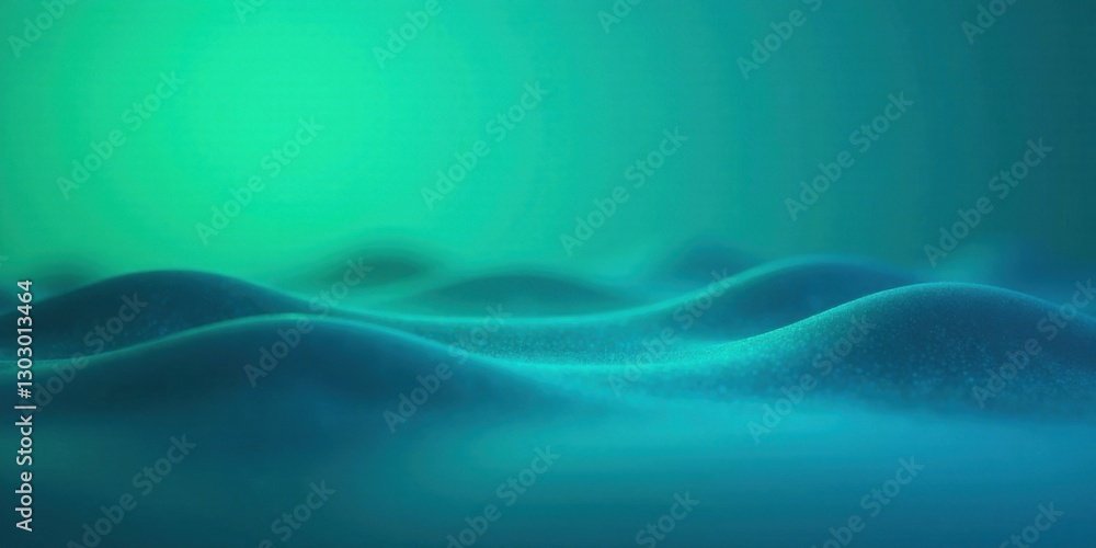 Poster abstract teal undulating landscape with gradient background and subtle texture