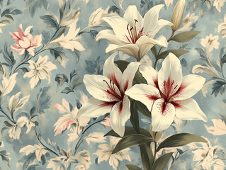 seamless pattern with lilies © StockStudio