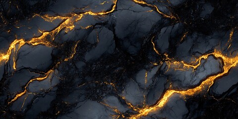 Fototapeta premium A dark gray and brown marble seamless background with subtle veins of gold