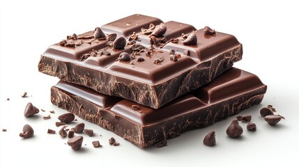 slice of chocolate isolated,cartoon illustration