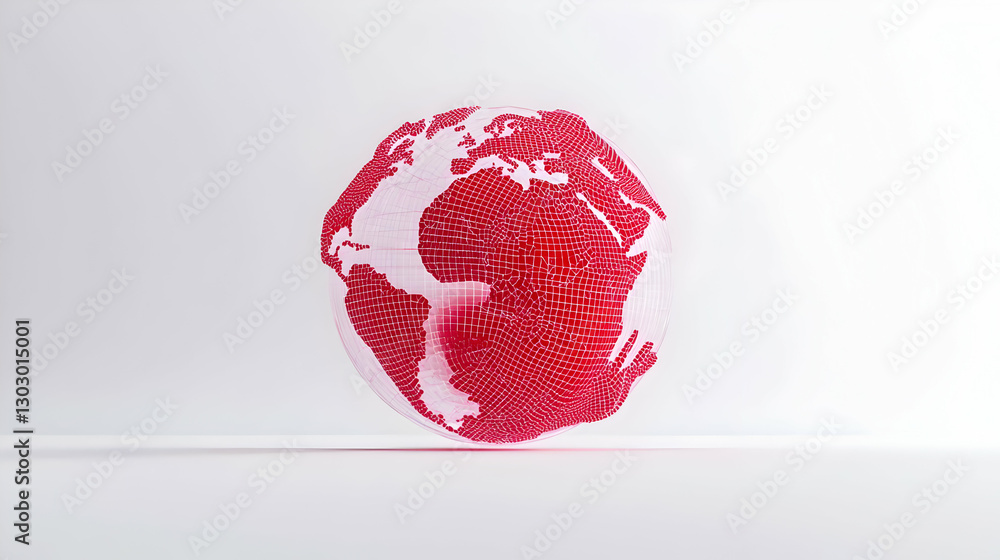 Poster abstract representation of the world map with geometric shapes