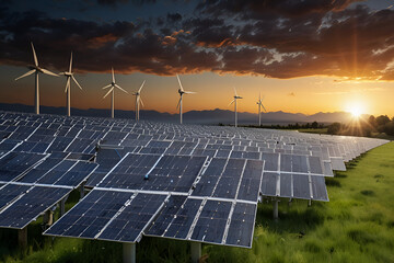 AI intelligently managing and optimizing renewable energy grids, ensuring efficient power distribution, real-time energy balancing, and seamless integration of solar, wind, and other sustainable sourc