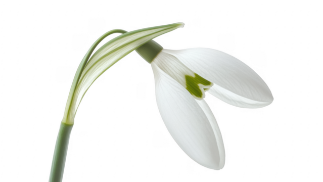 Single Snowdrop Flower Closeup