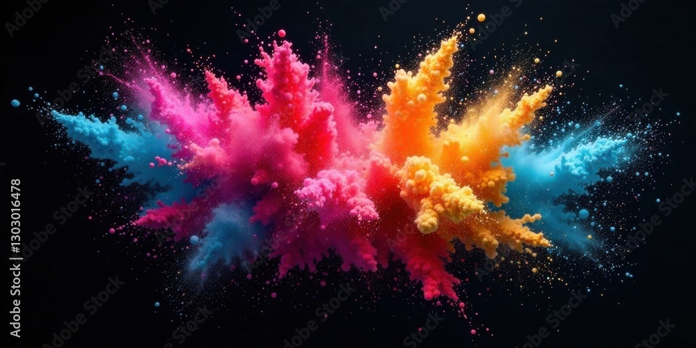 Poster vibrant hues exploding in a symphony of color a captivating visual representation of dynamic energy 
