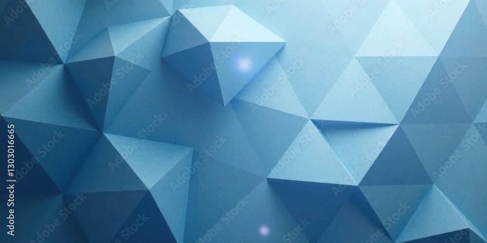 Aufkleber Abstract Blue Geometric Paper Texture Background A Detailed Study of Folded Triangles and Pyramidal Forms