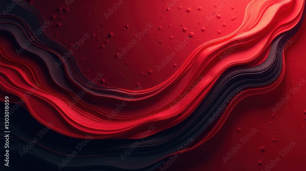 Leinwandbilder abstract crimson and charcoal layered paper waves a study in texture and form