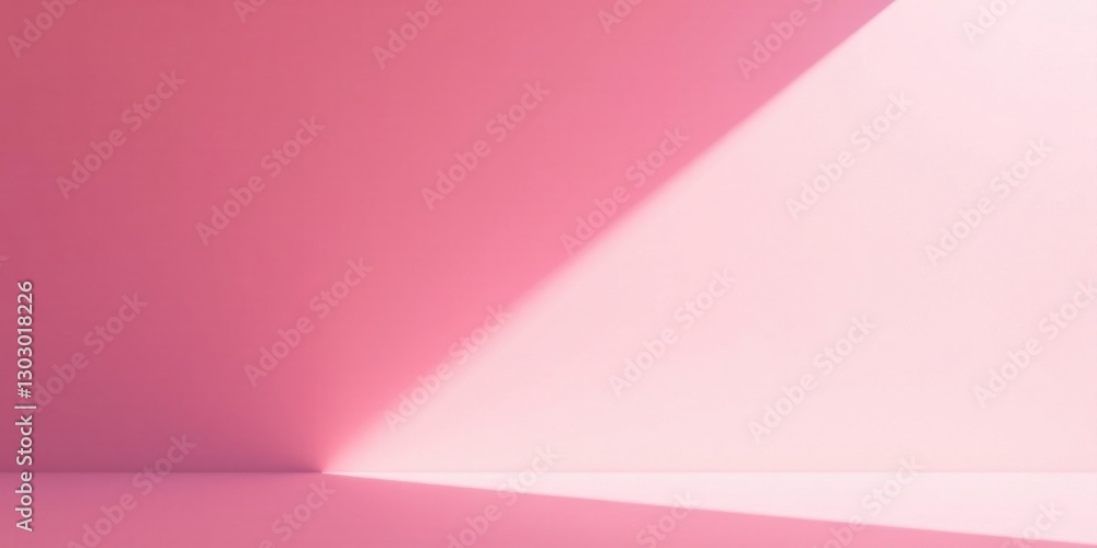 Aufkleber Soft Pink Studio Backdrop with Gentle Light Beam and Subtle Shadowing for Product Presentation or Elegant Design
