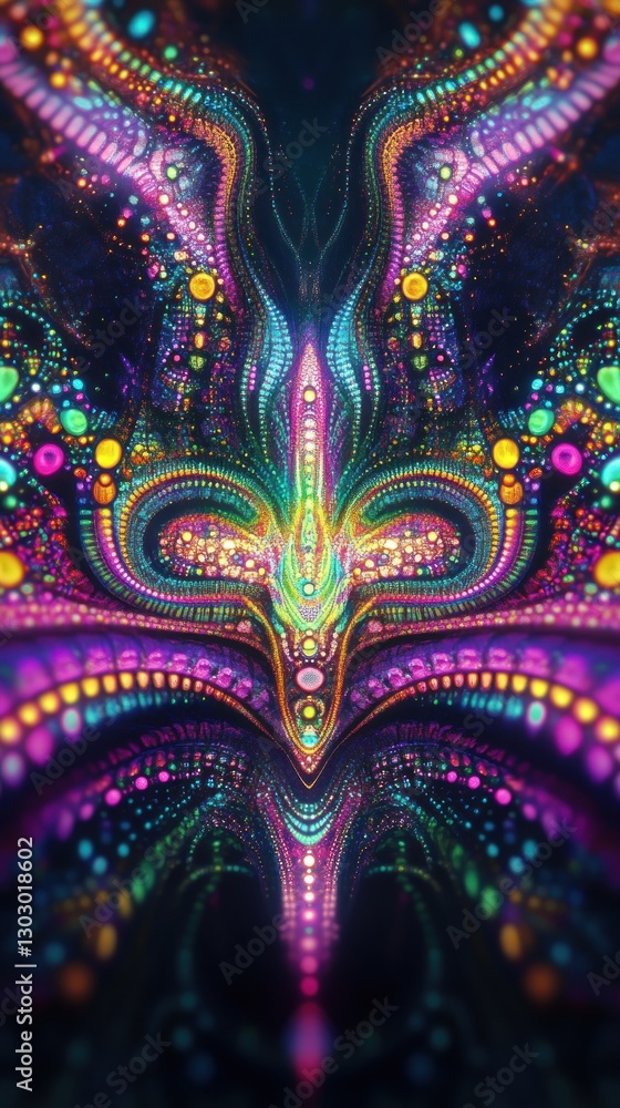 Poster colorful abstract design with vibrant patterns and shapes