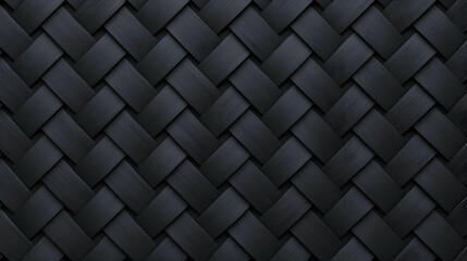 Naklejka premium Black Woven Pattern Background with Interlaced Design Texture