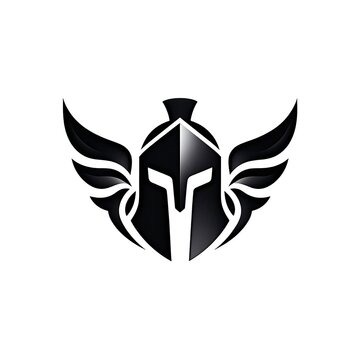 Winged Gladiator Helmet Logo - Symbolic Design of Strength and Courage