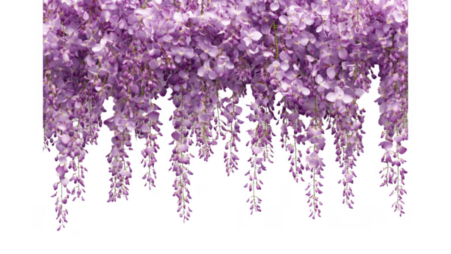 Purple Wisteria Blossoms Cascading