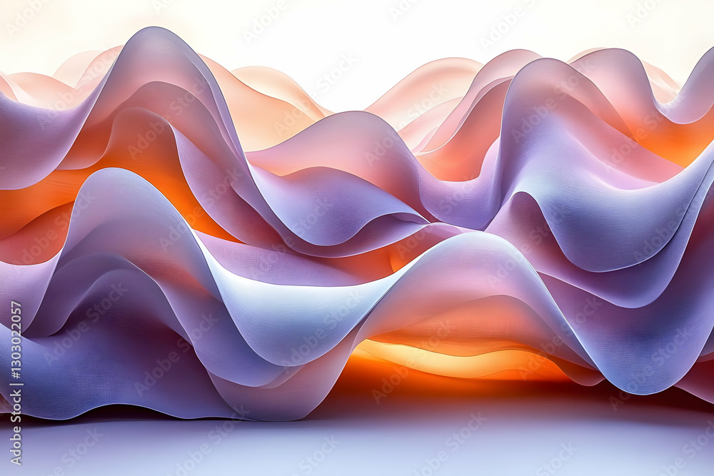 Aufkleber abstract design with layered curves and soft colors