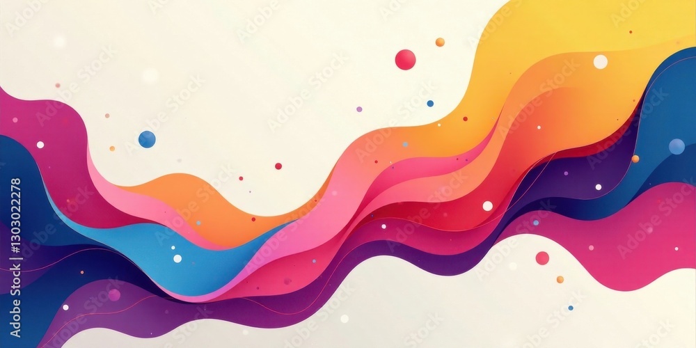 Poster fluid colorful waves abstract background design with vibrant hues and organic shapes