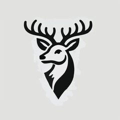 Simple, cool and dashing deer head logo