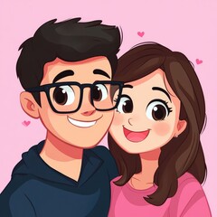 creating Profile Logo for Tiktok about Lover Couple that boyfriend who got big smile