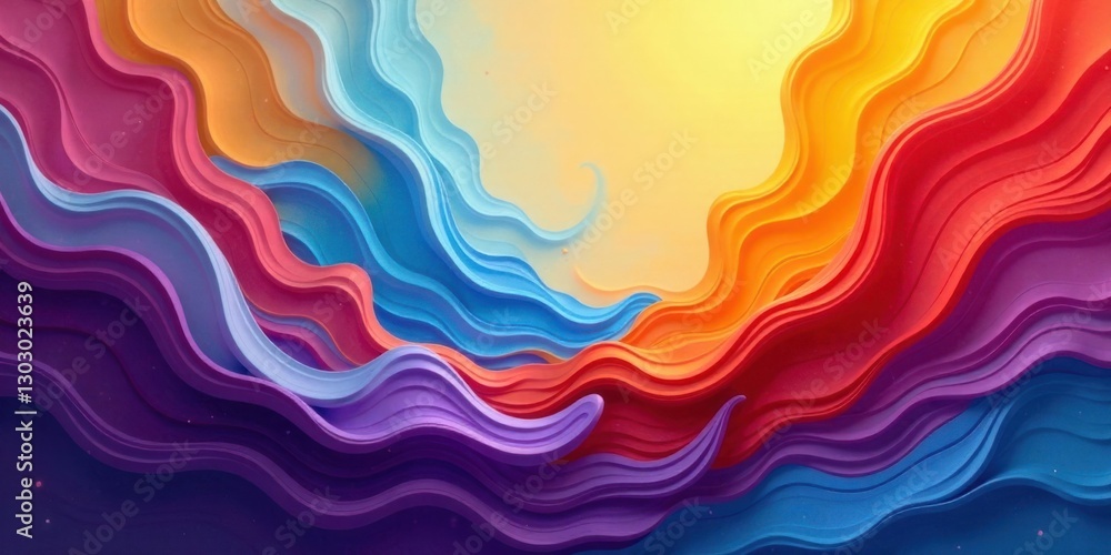 Aufkleber abstract colorful waves design vibrant hues and dynamic curves for creative backgrounds