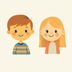 illustration of two friendly, cartoon characters vector on isolated background