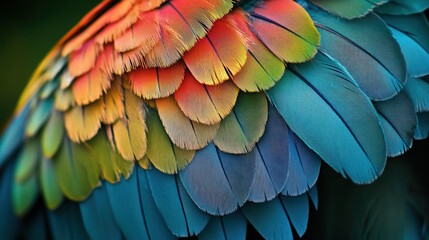 Fototapeta premium beautiful texture feathers different colors. Selective focus.