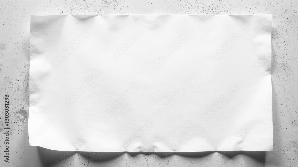 Poster blank crumpled paper sheet on a textured surface, ideal for your design projects or presentation bac