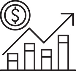 Financial growth concept illustration line icon